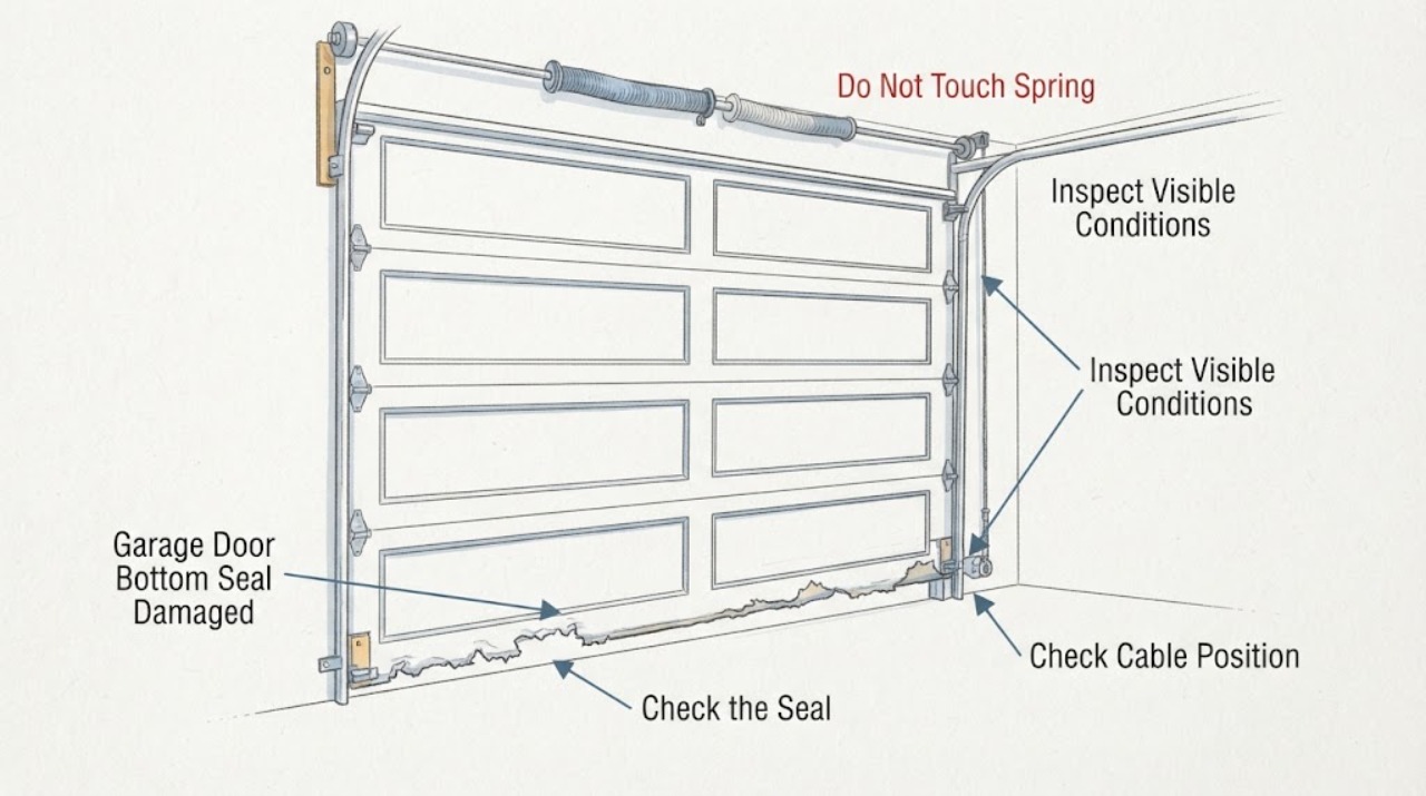Garage door bottom seal damaged