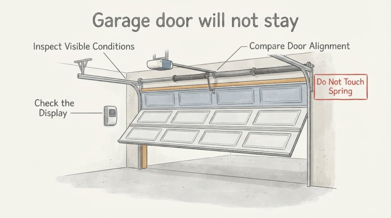 Garage door will not stay
