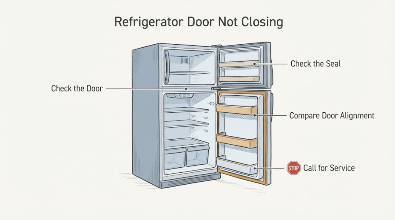 Refrigerator Door Not Closing