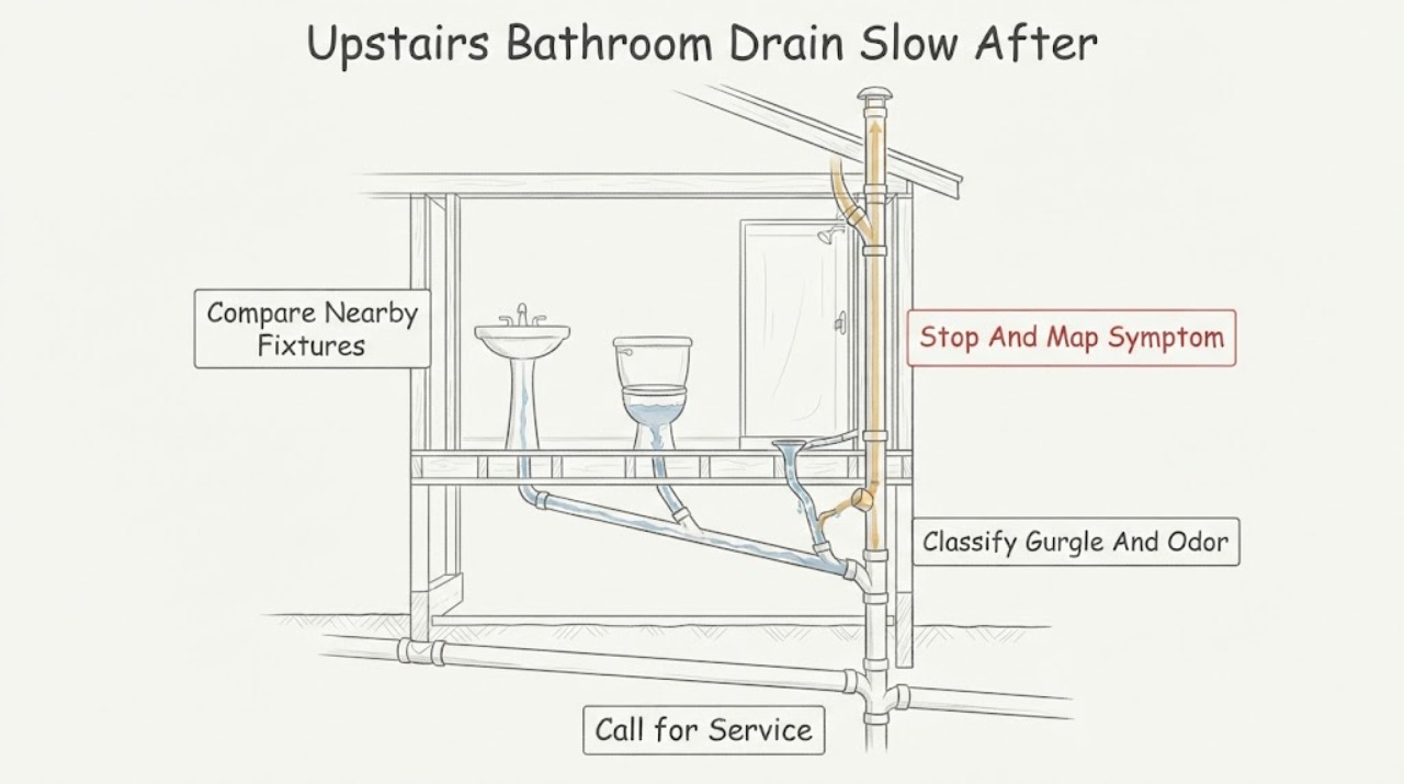 Upstairs Bathroom Drain Slow After