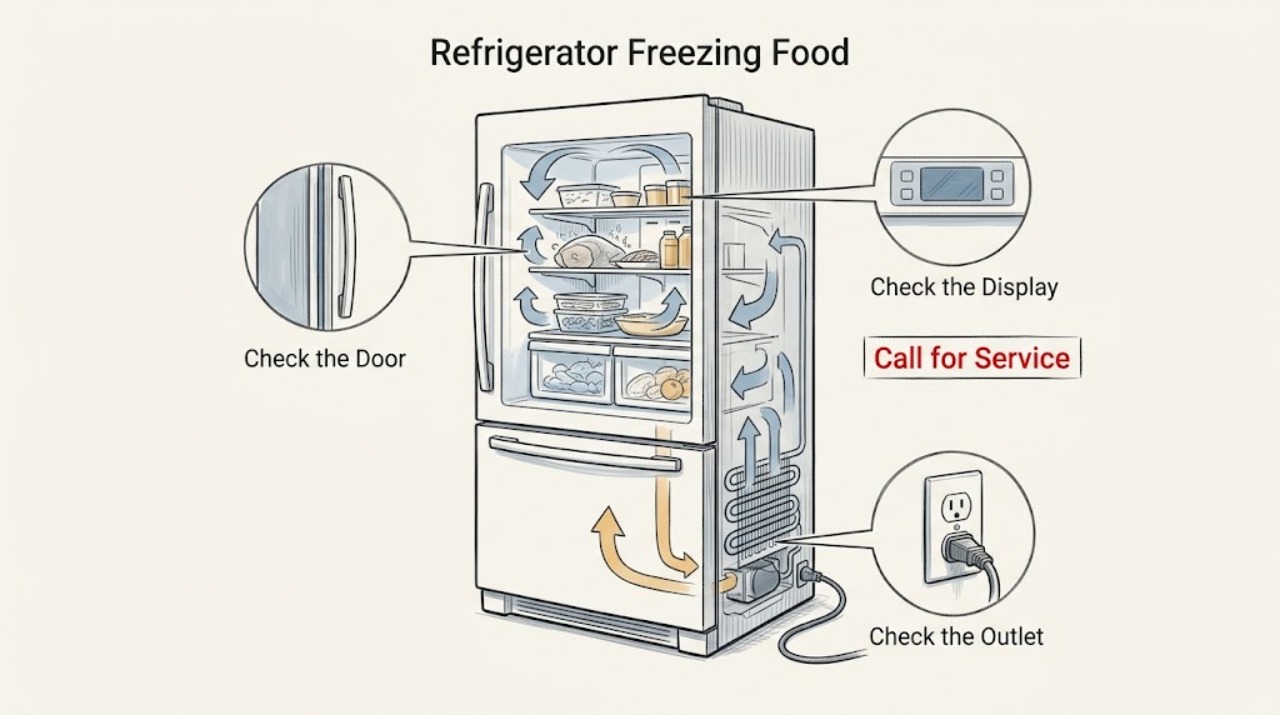 Refrigerator Freezing Food