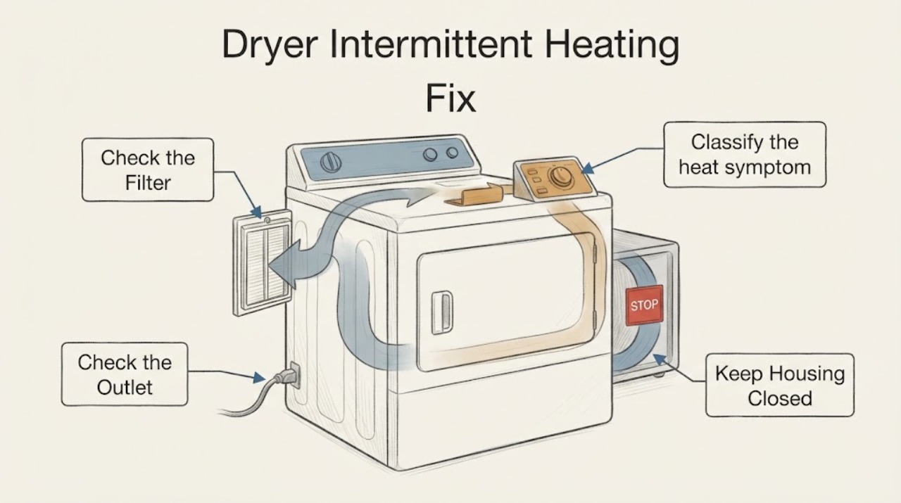 Dryer Intermittent Heating | Fix