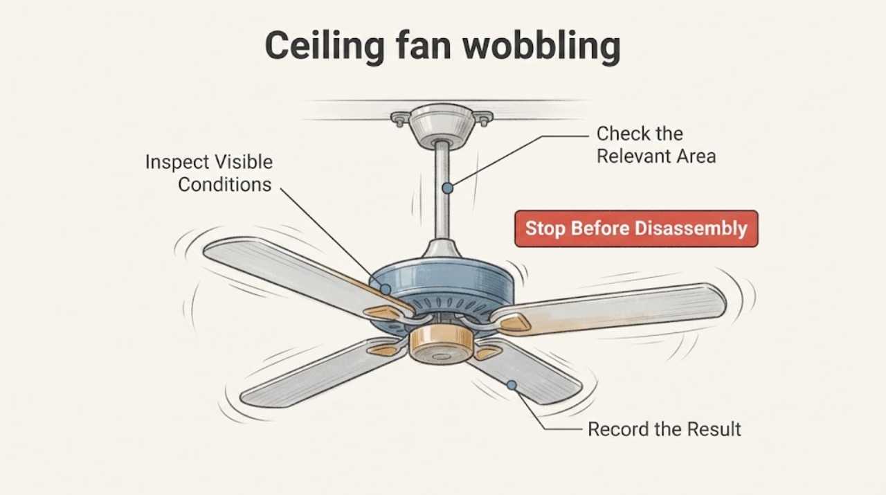 Ceiling fan wobbling