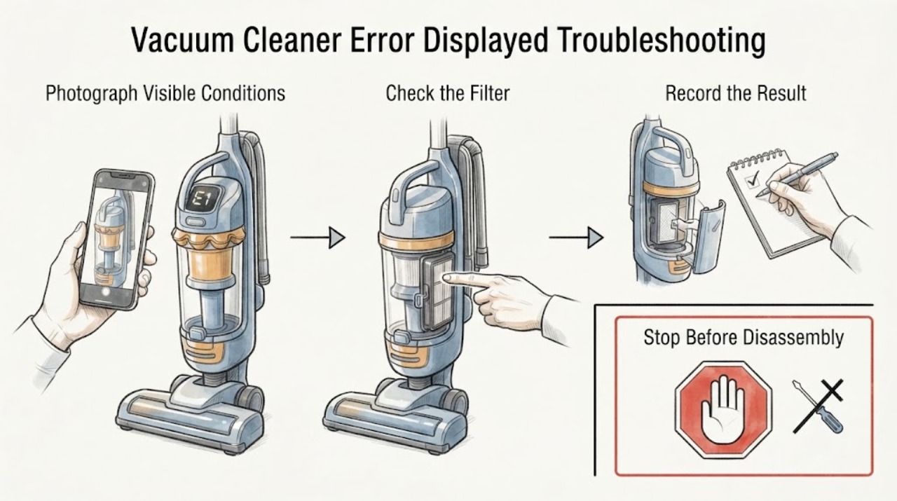 Vacuum Cleaner Error Displayed Troubleshooting