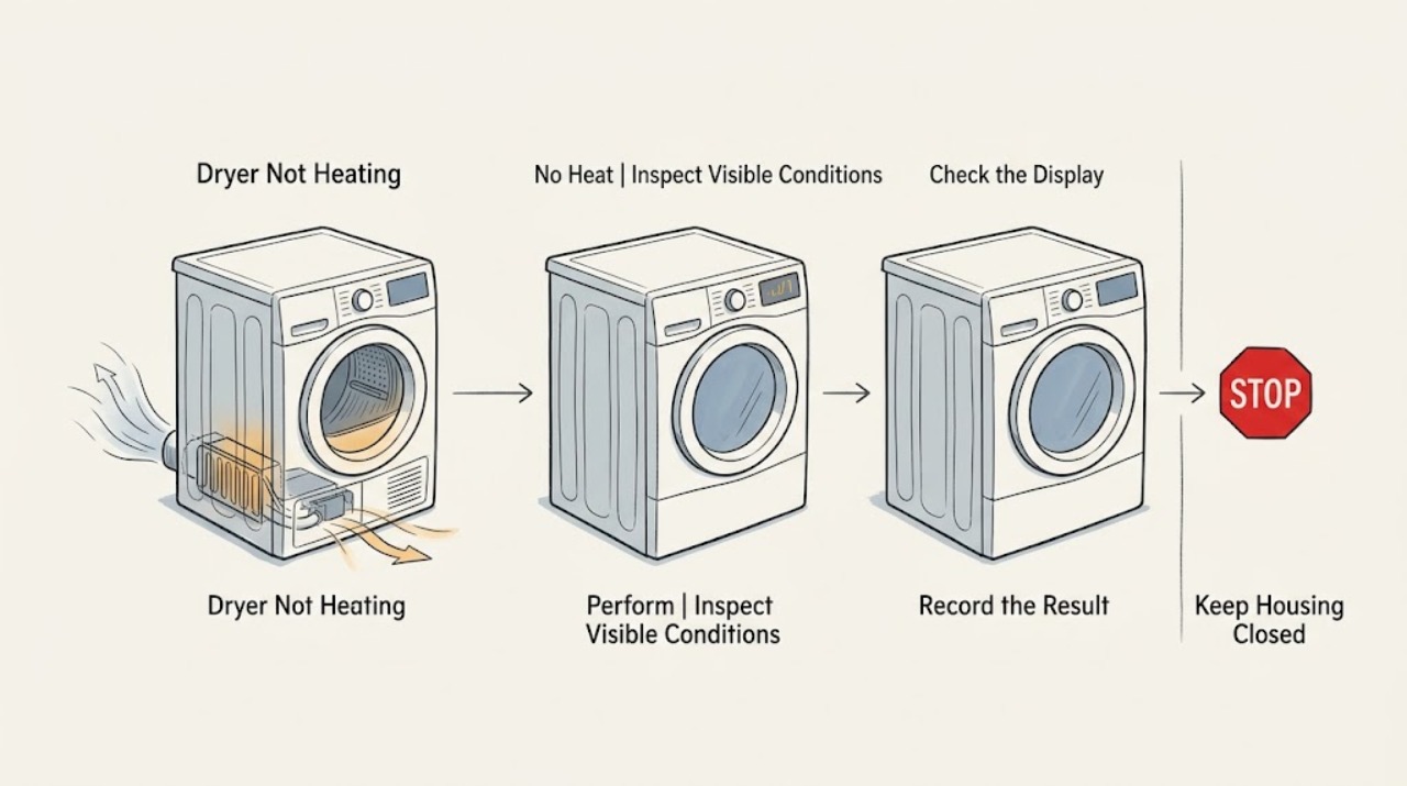 Dryer Not Heating, No Heat