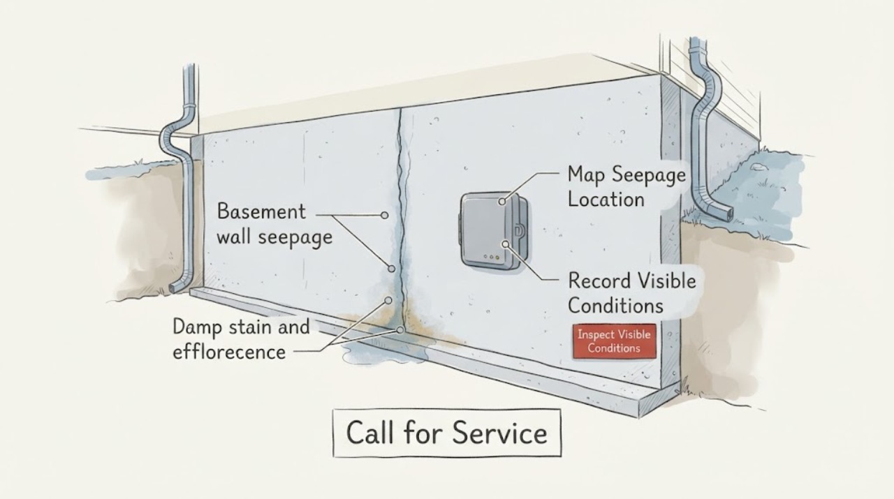 Basement wall seepage