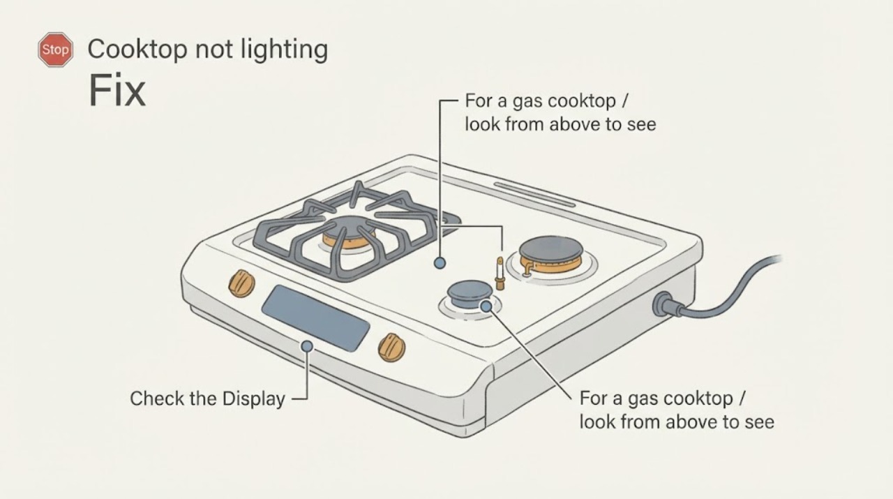 Cooktop not lighting | Fix