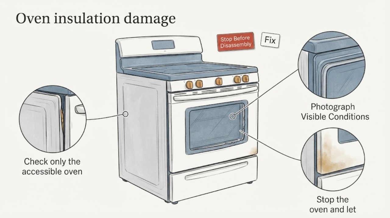 Oven insulation damage | Fix