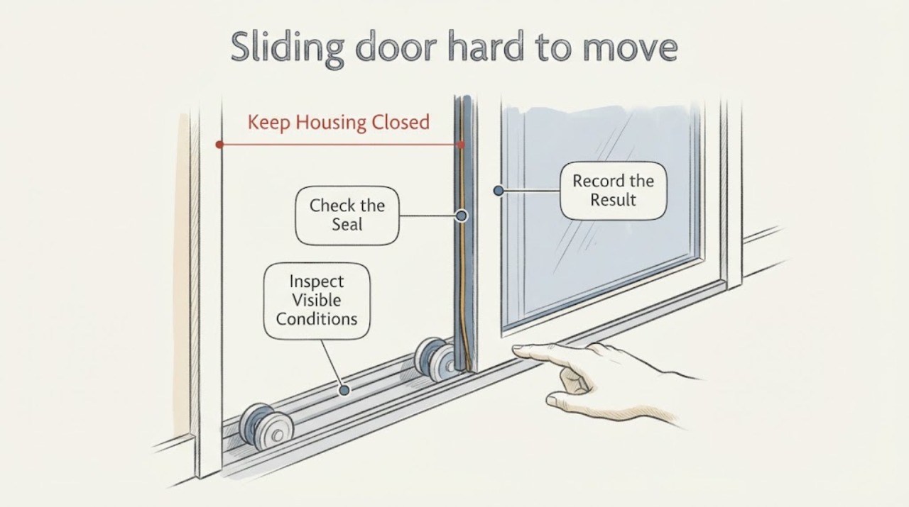 Sliding door hard to move