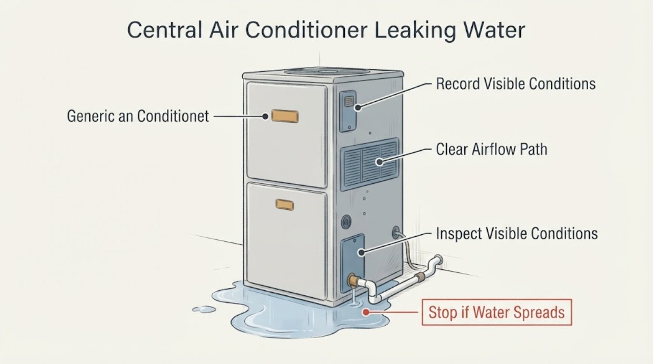 Central Air Conditioner Leaking Water
