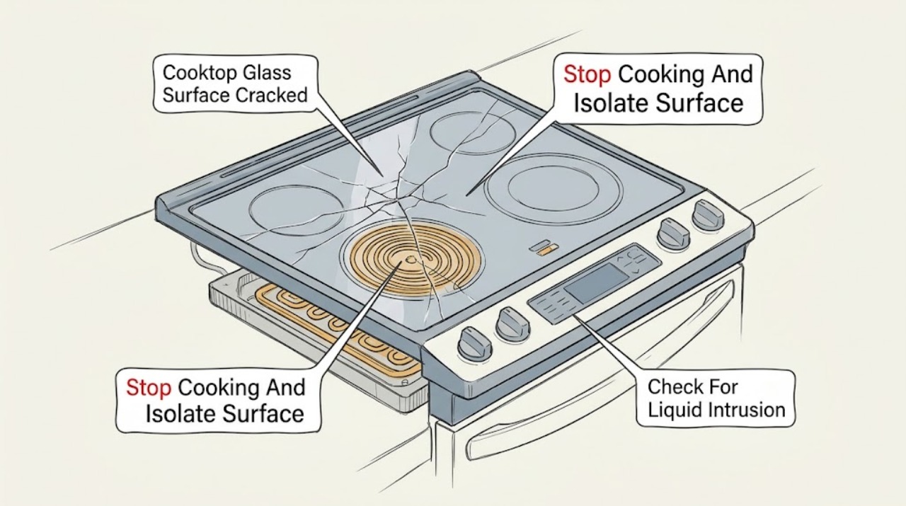 Cooktop Glass Surface Cracked