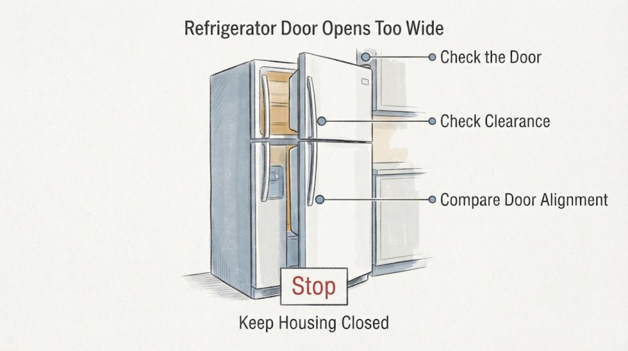 Refrigerator Door Opens Too Wide