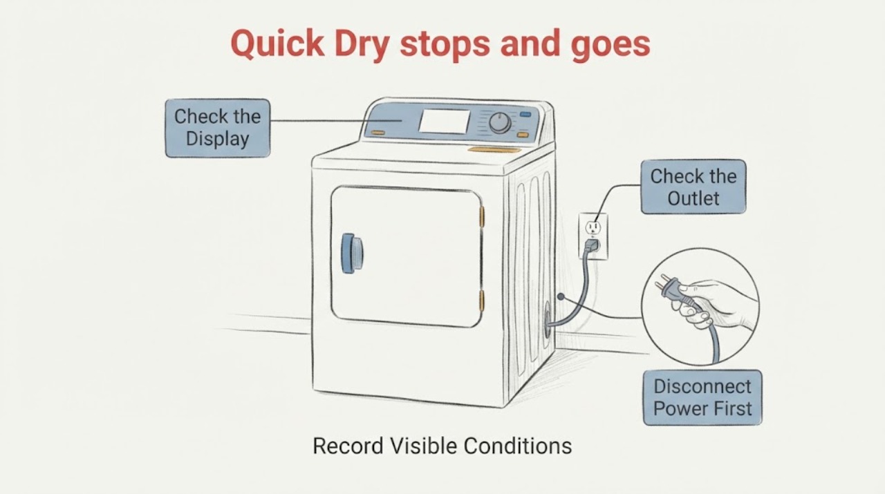 Quick Dry stops and goes