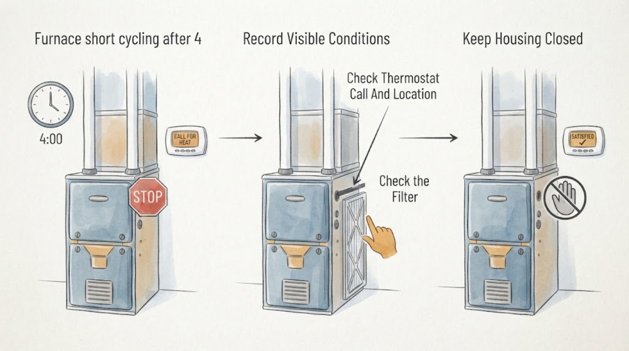 Furnace short cycling after 4
