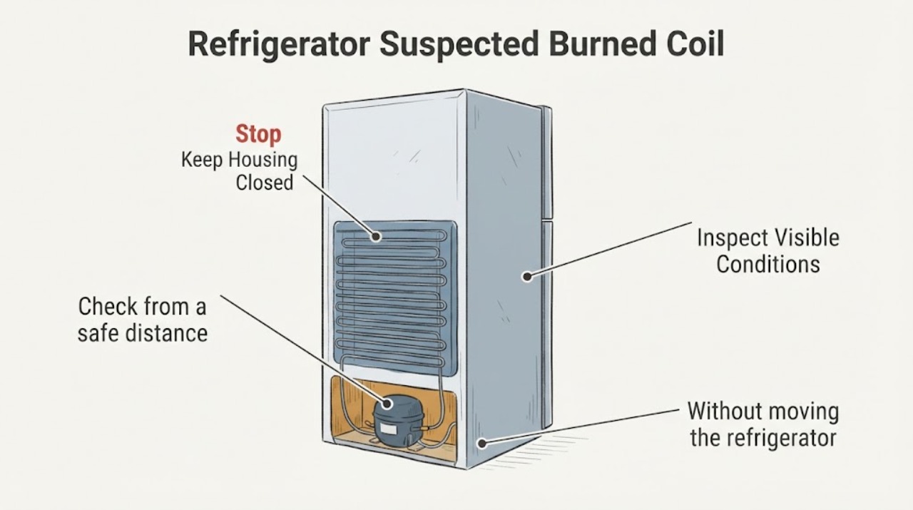 Refrigerator Suspected Burned Coil