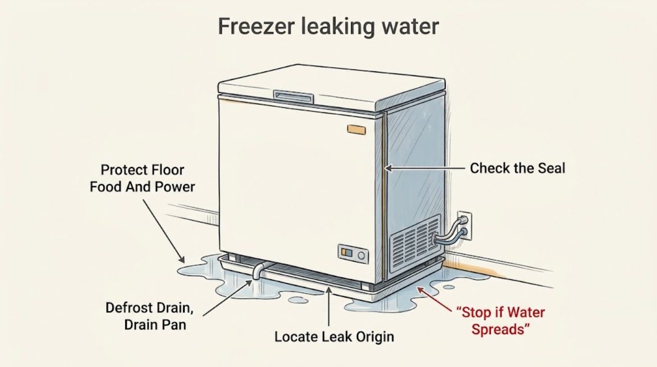Freezer leaking water
