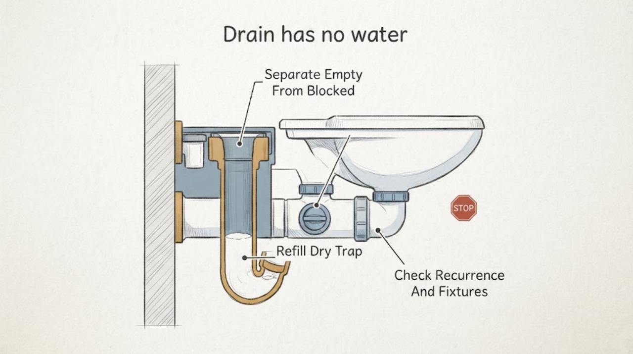 Drain has no water