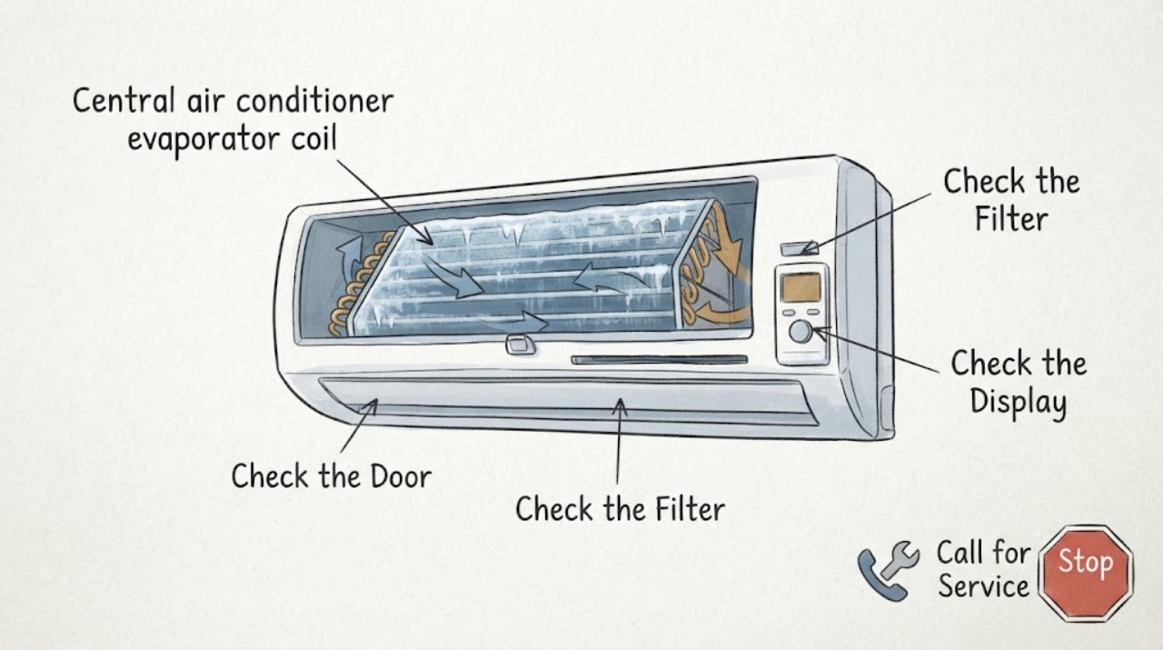 Central air conditioner evaporator coil