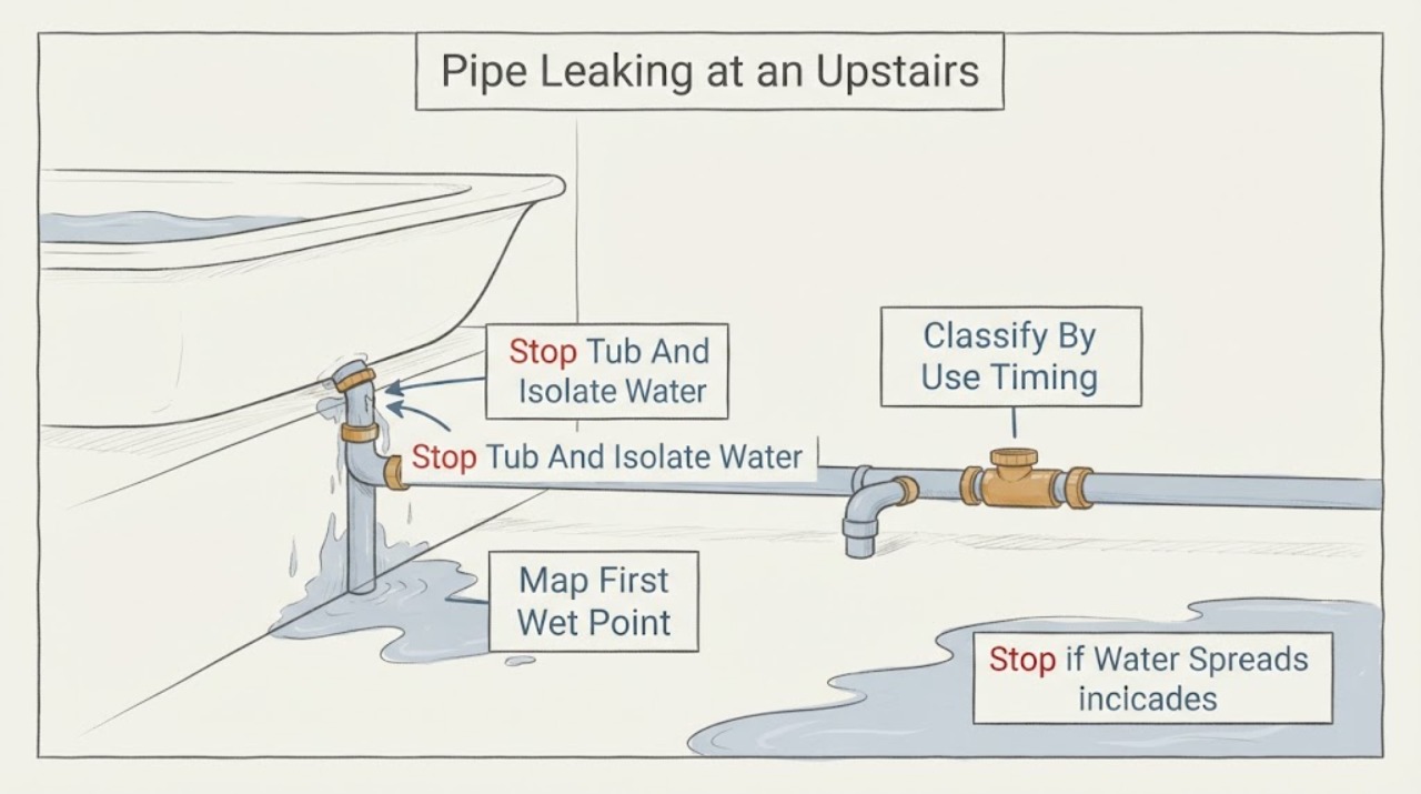 Pipe Leaking at an Upstairs