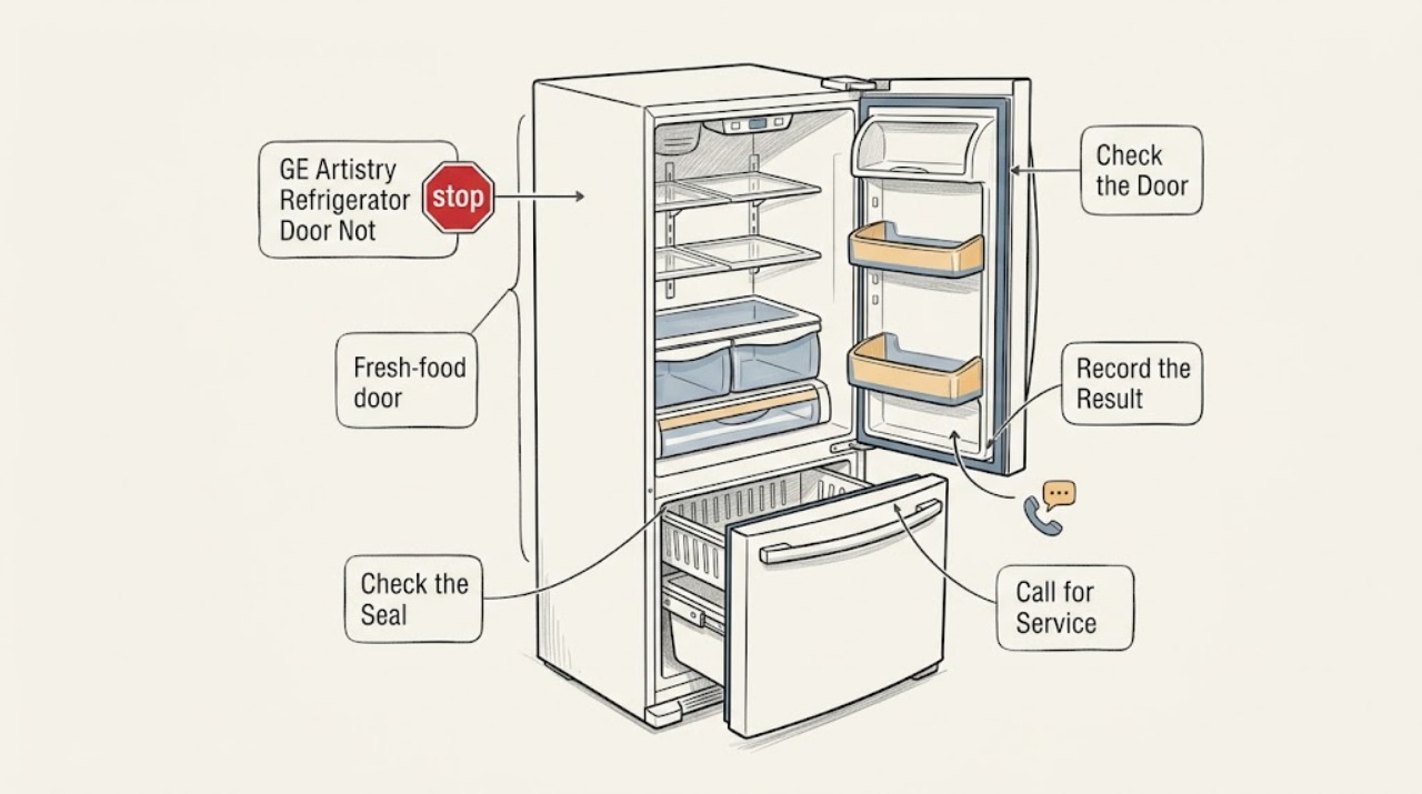 GE Artistry Refrigerator Door Not