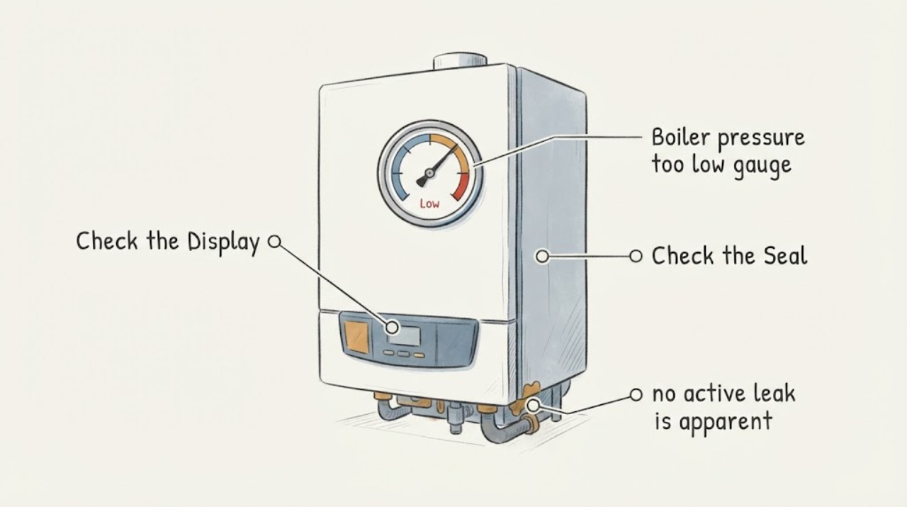 Boiler pressure too low gauge