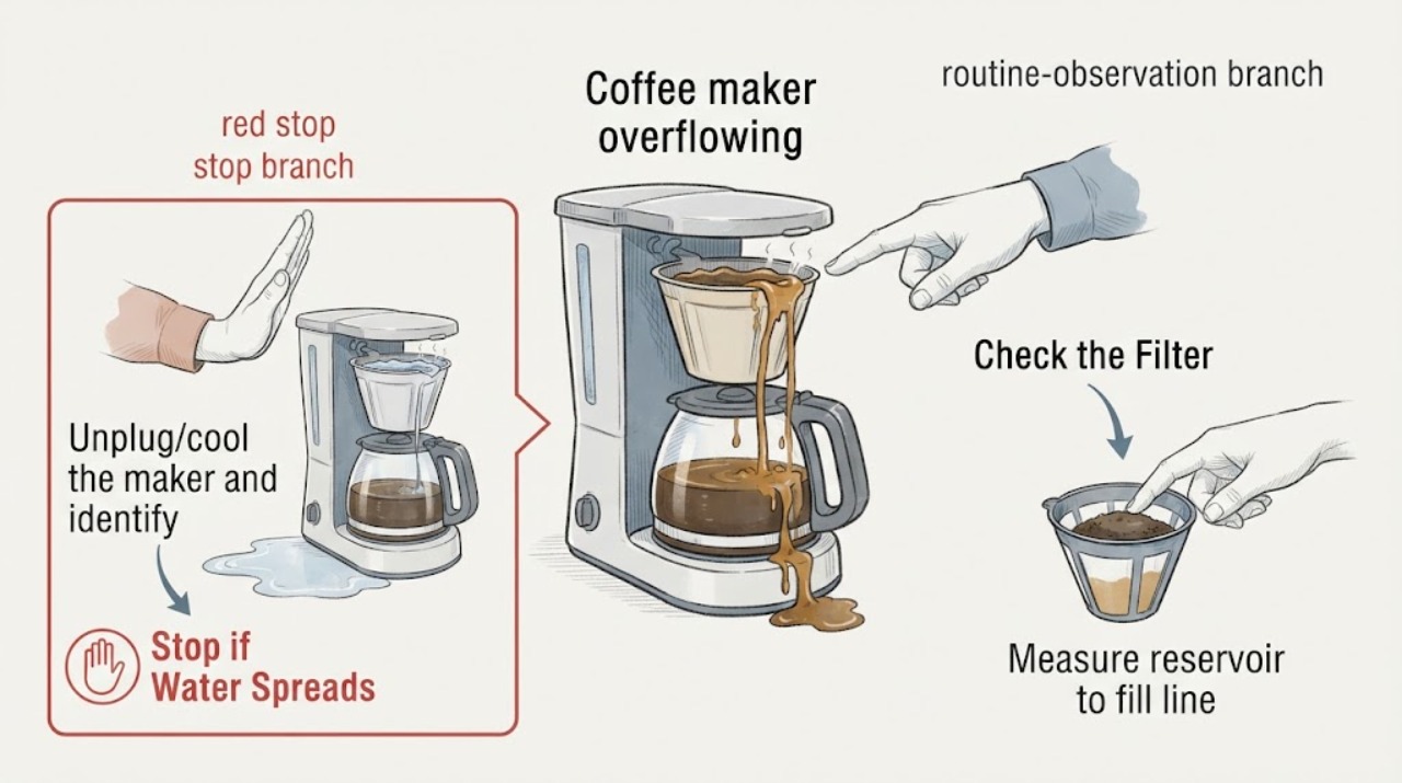 Coffee maker overflowing