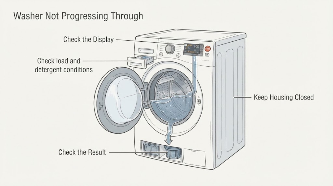 Washer Not Progressing Through