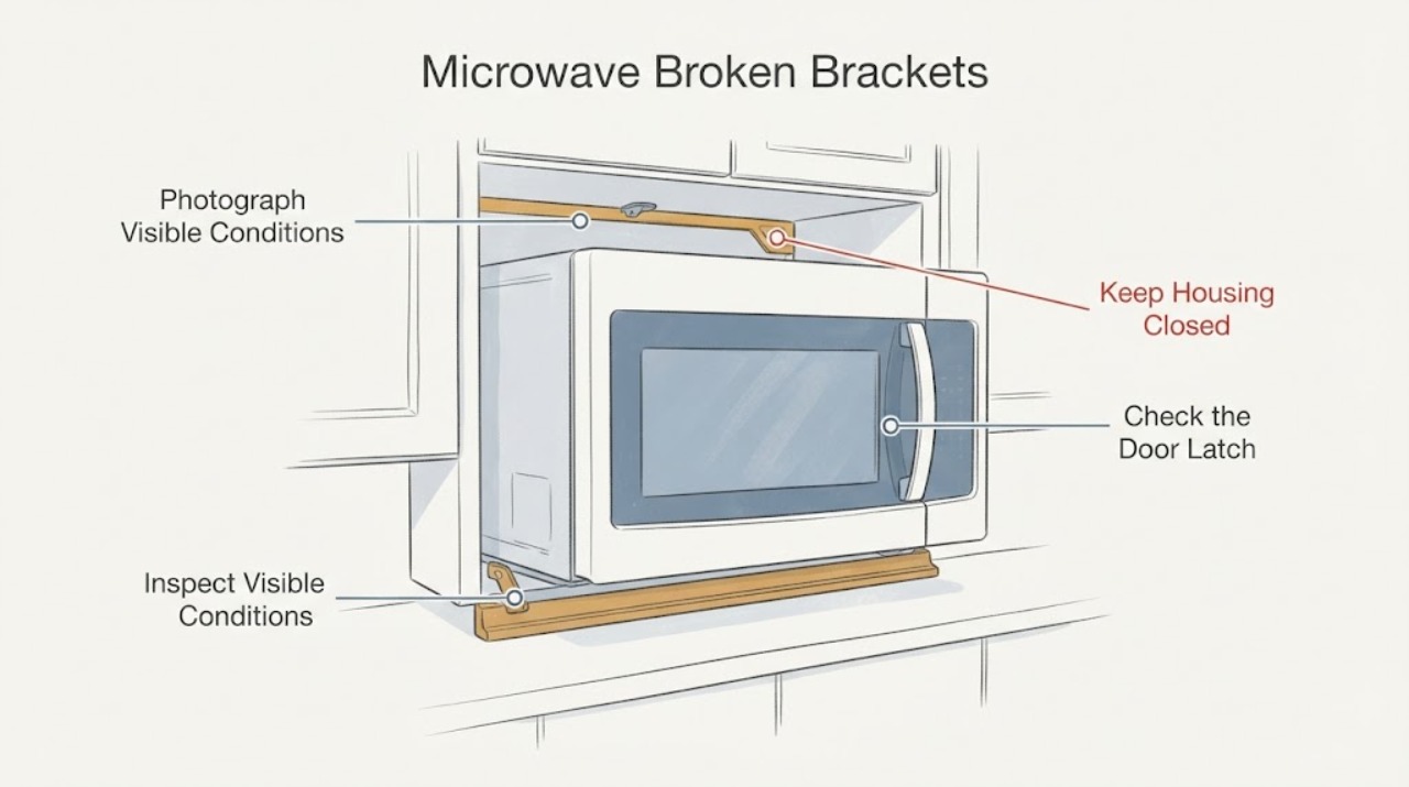 Microwave Broken Brackets