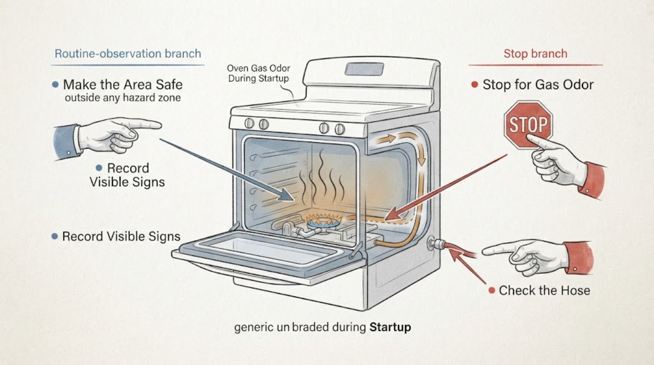 Oven Gas Odor During Startup