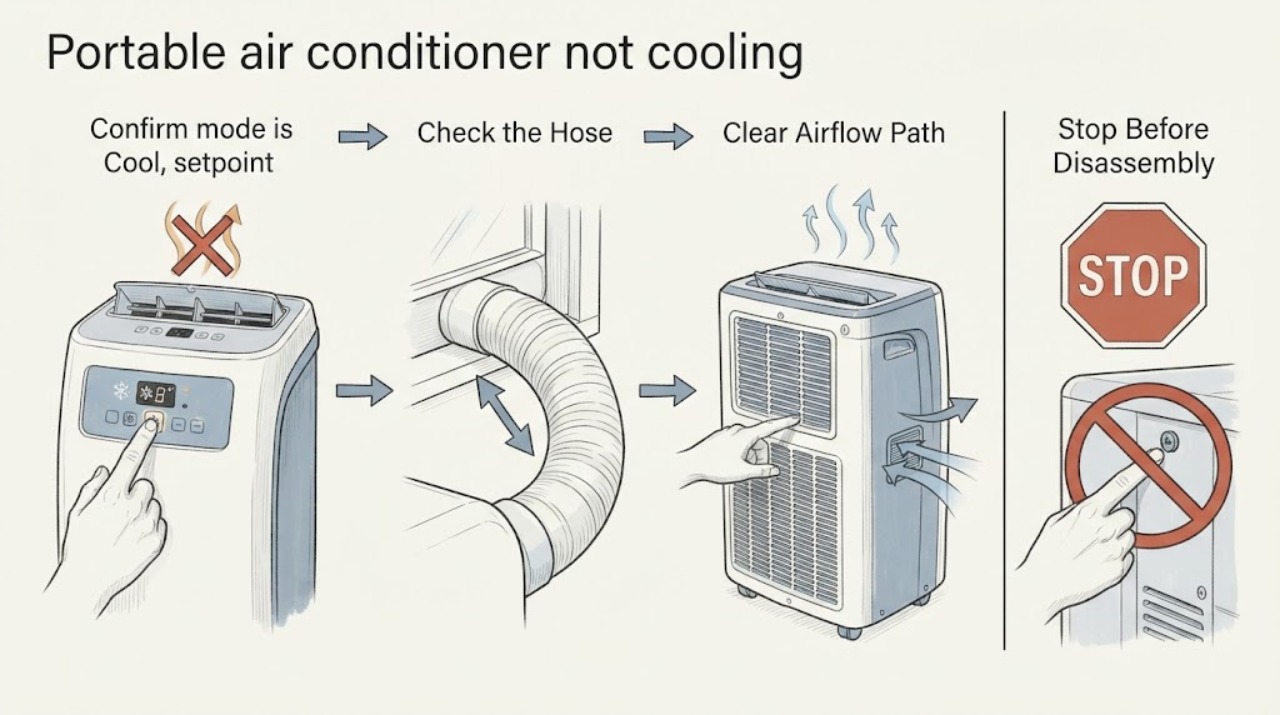 Portable air conditioner not cooling