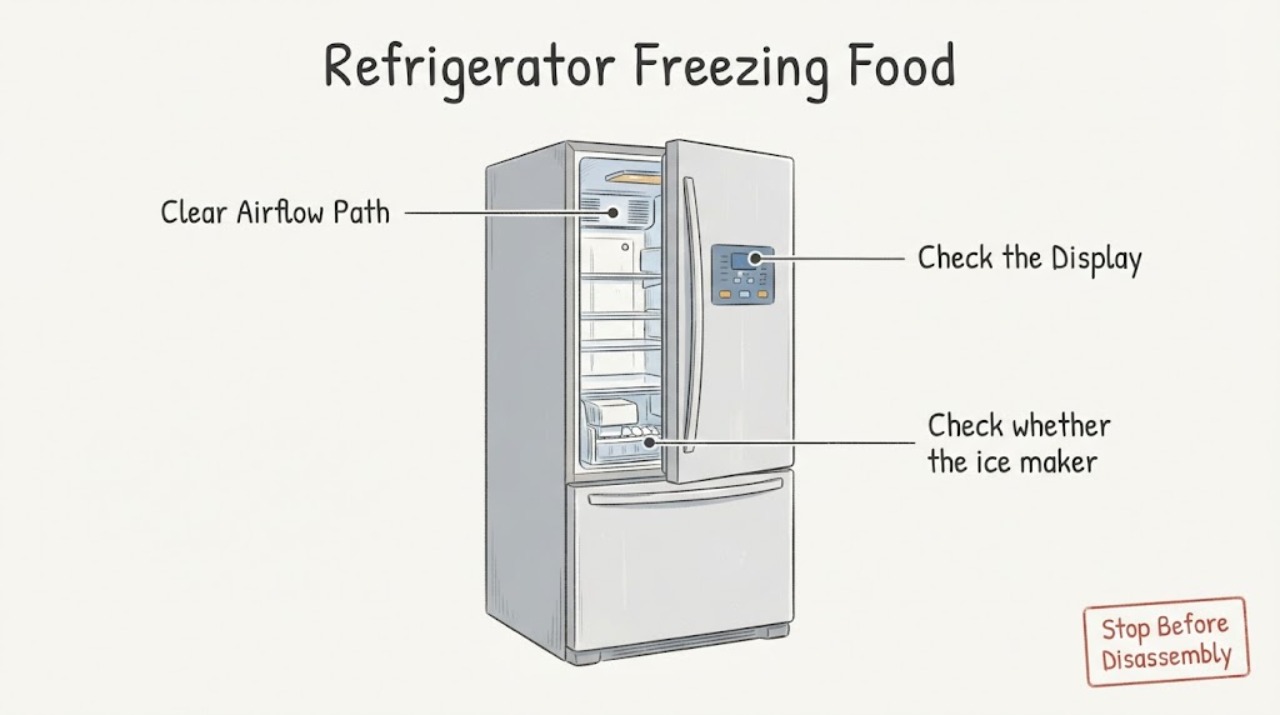 Refrigerator Freezing Food