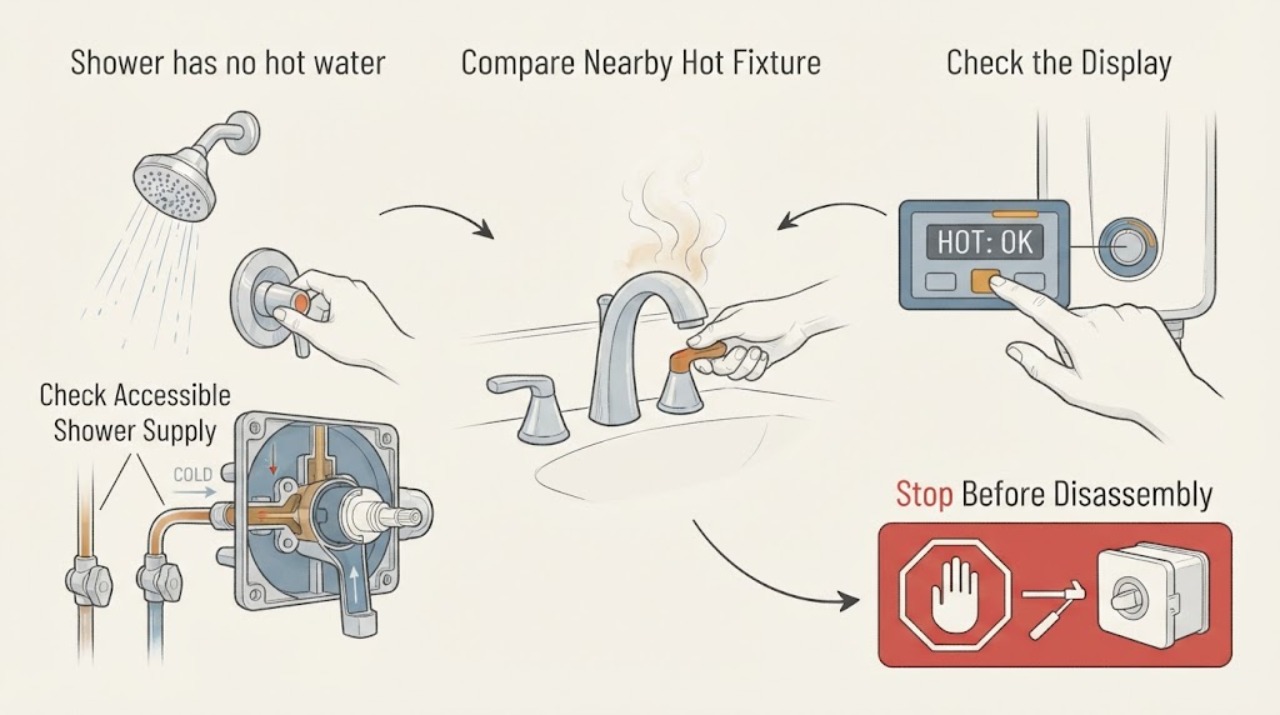 Shower has no hot water