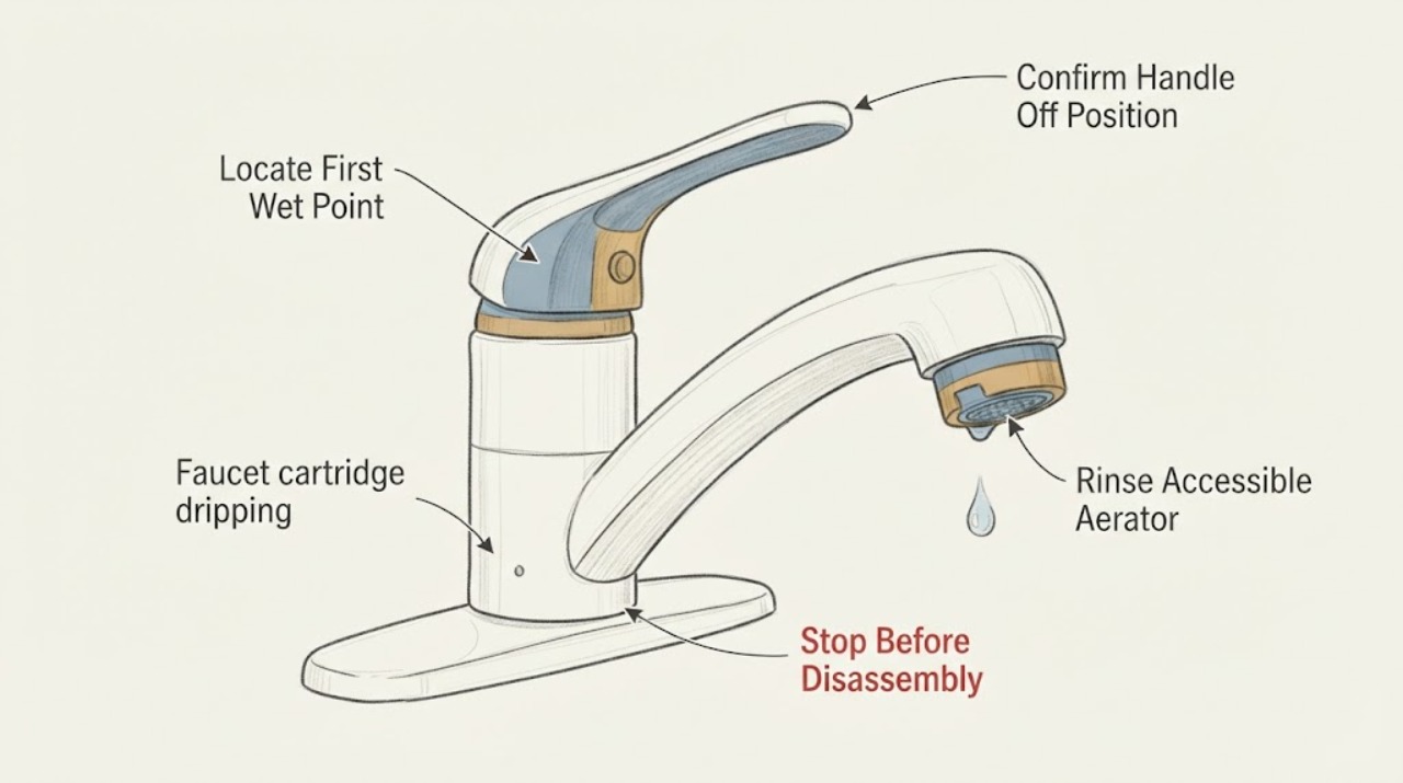 Faucet cartridge dripping