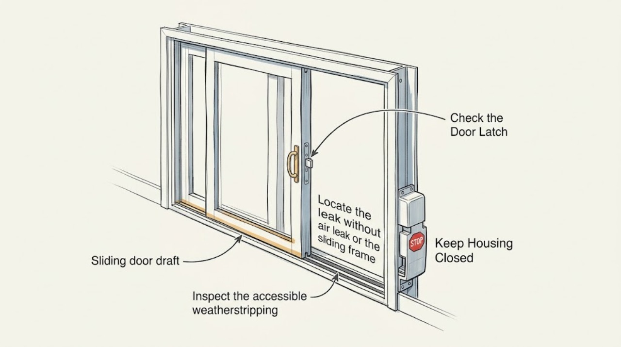 Sliding door draft