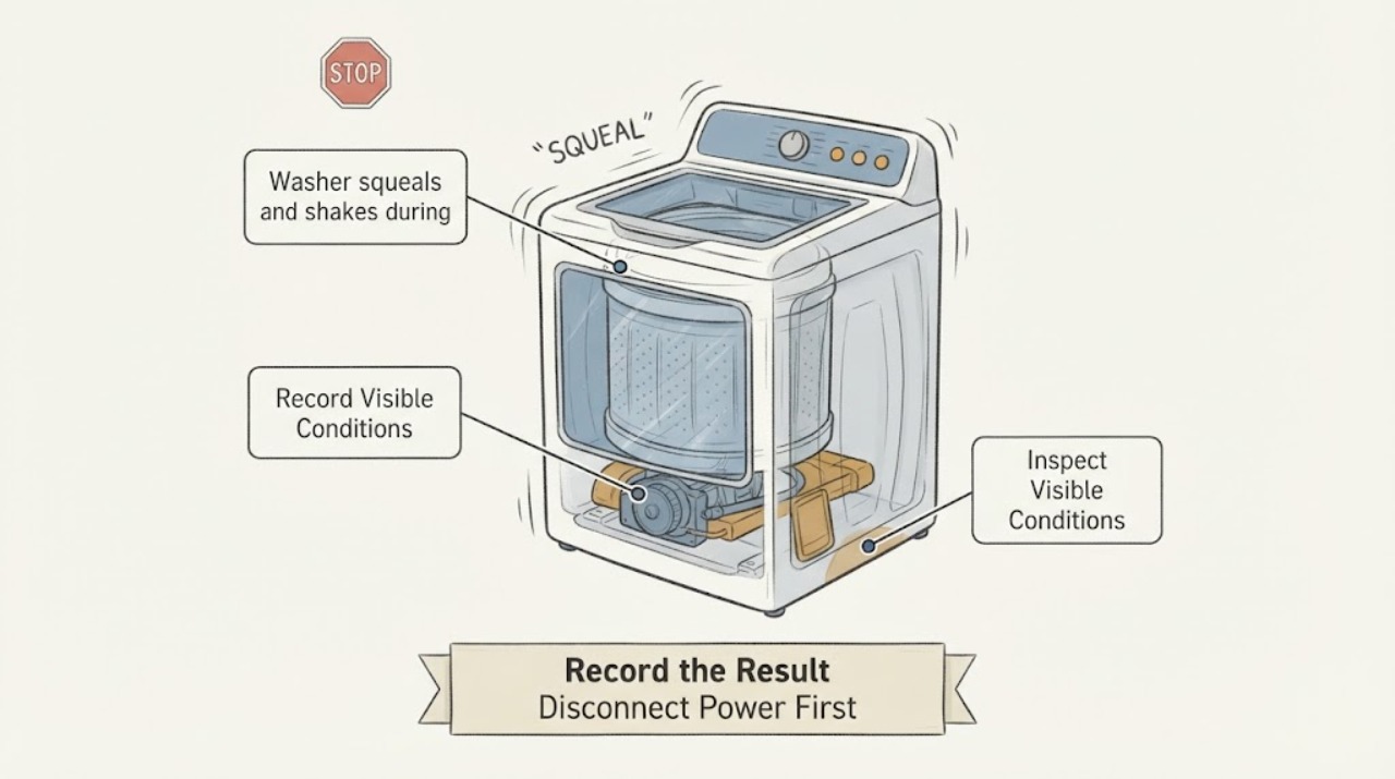Washer squeals and shakes during