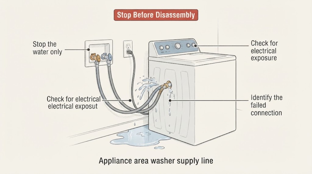 Appliance area washer supply line
