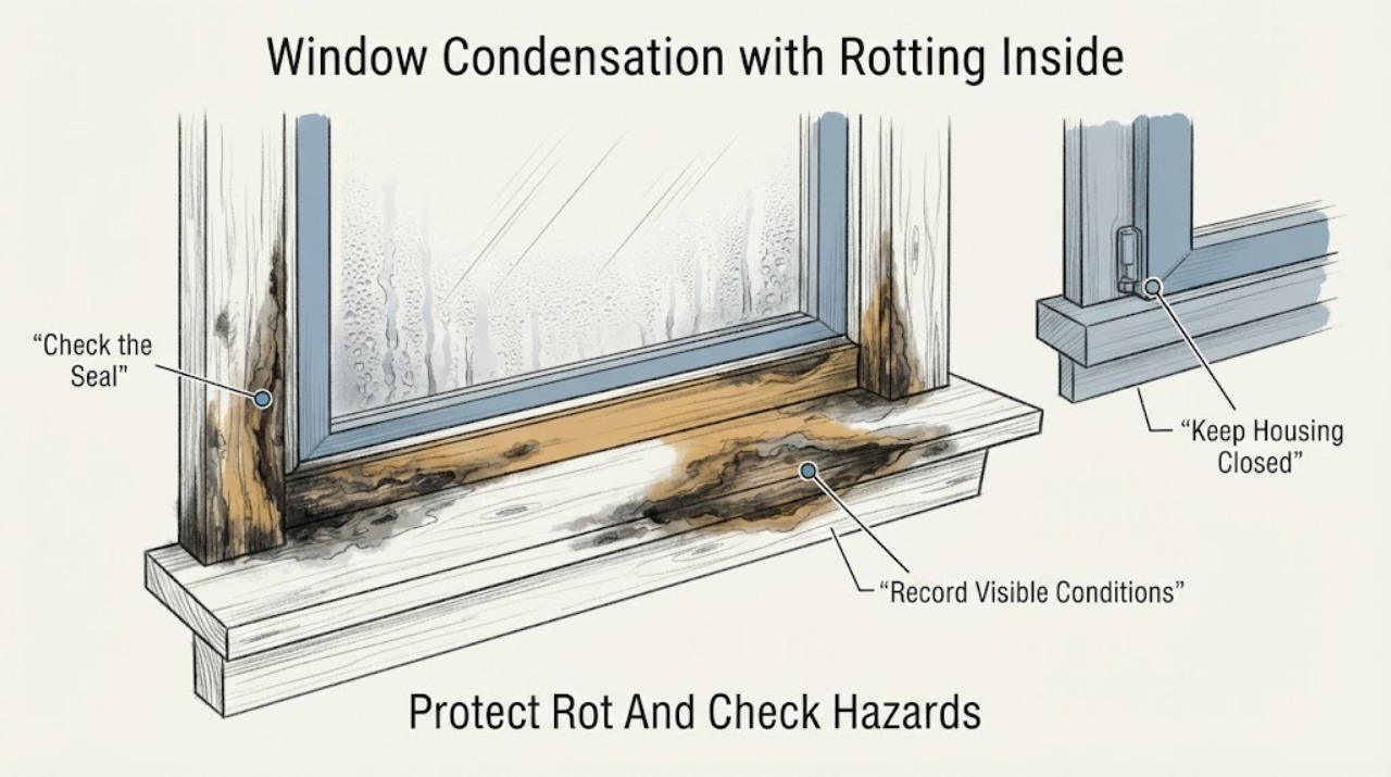 Window Condensation with Rotting Inside