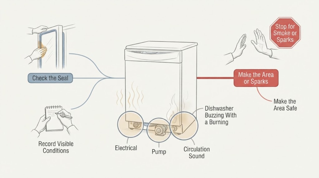 Dishwasher Buzzing With a Burning