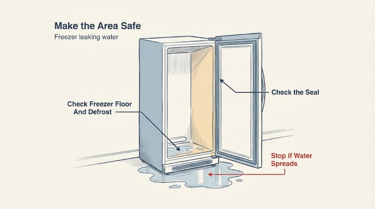 Freezer leaking water