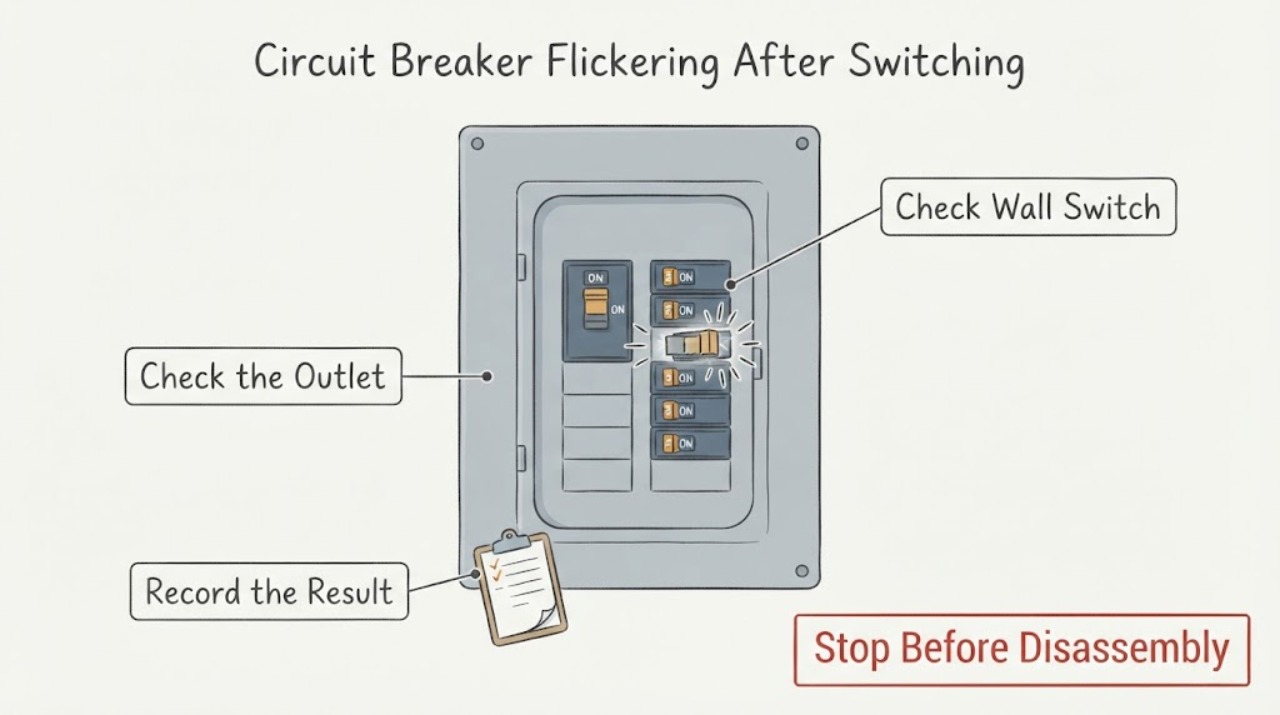 Circuit Breaker Flickering After Switching
