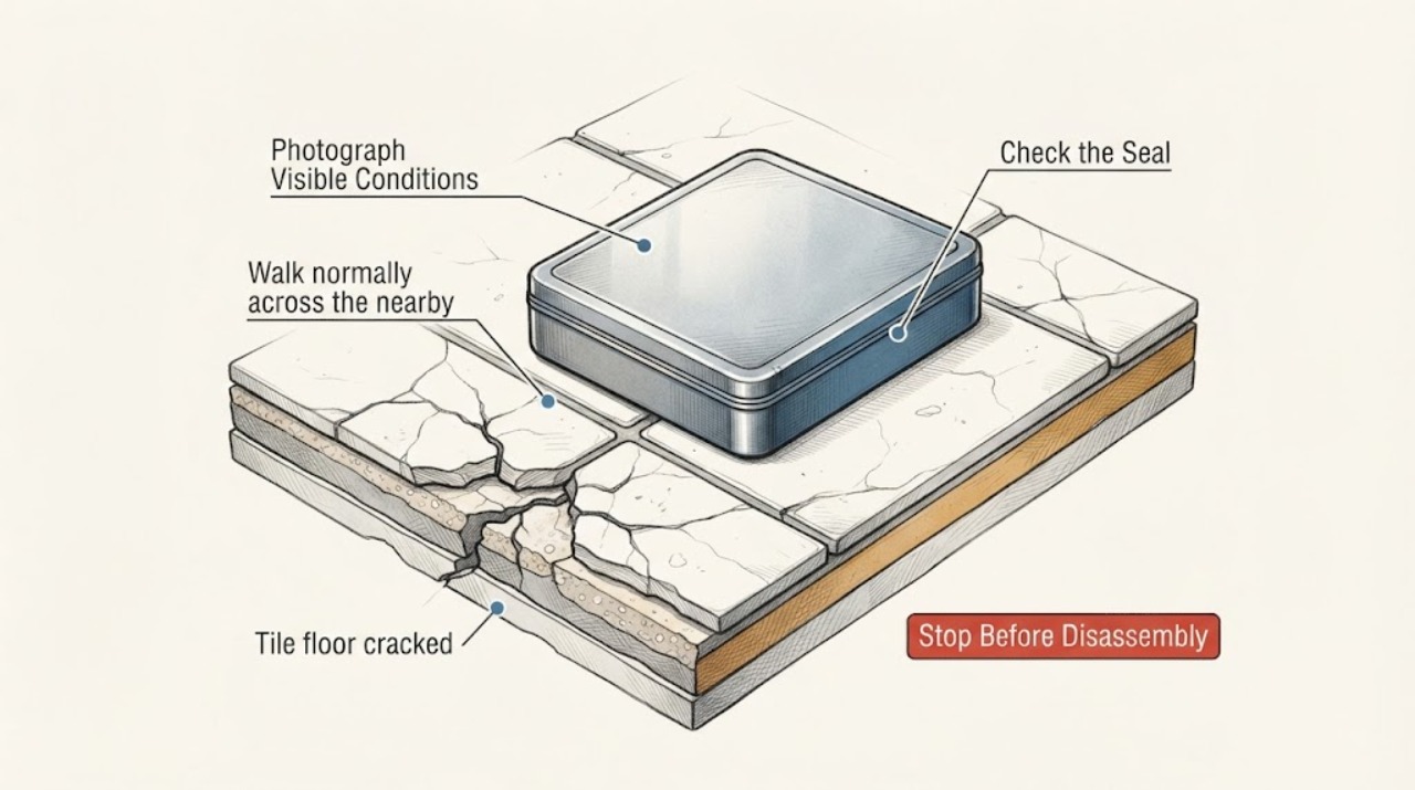 Tile floor cracked