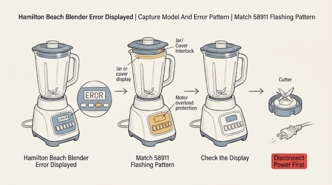 Hamilton Beach Blender Error Displayed