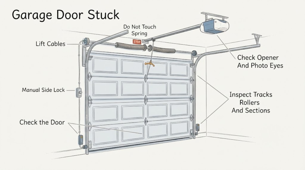 Garage door stuck