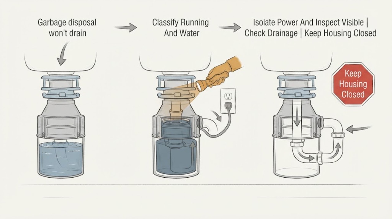 Garbage disposal won't drain