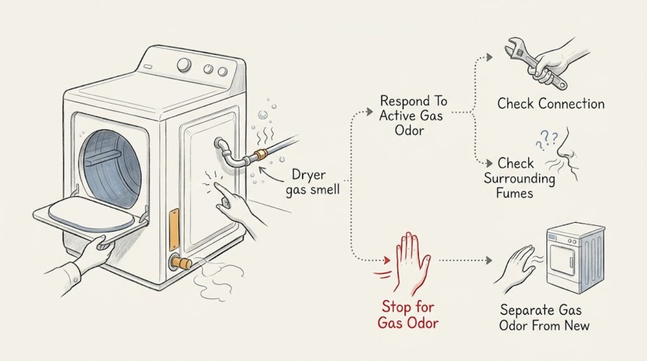 Dryer gas smell
