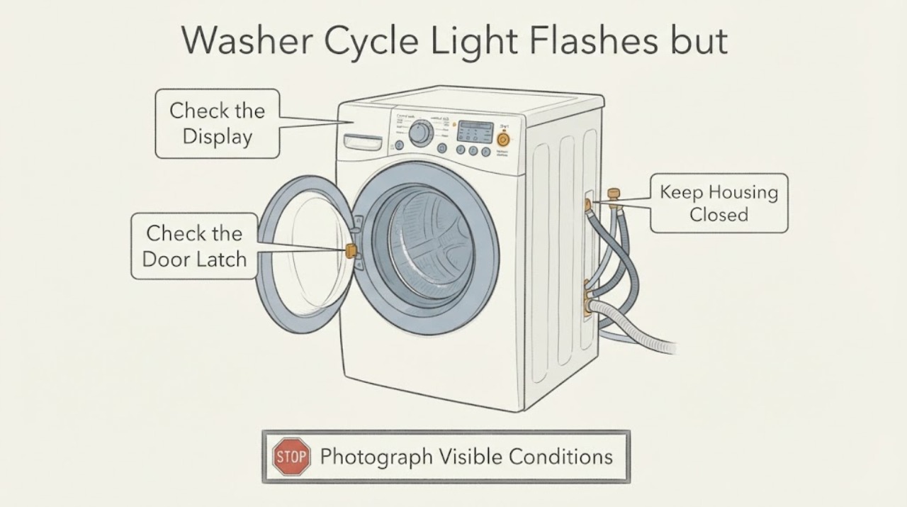 Washer Cycle Light Flashes but