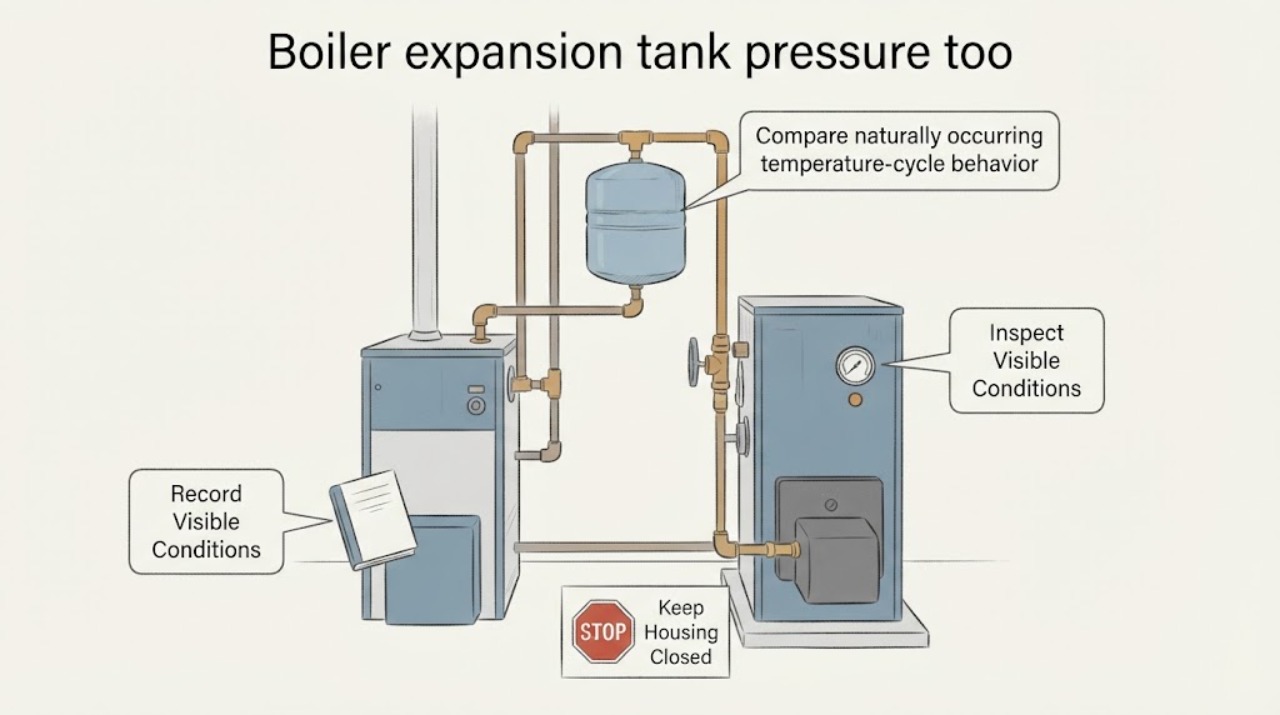 Boiler expansion tank pressure too
