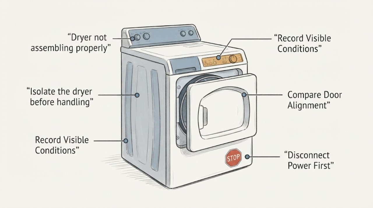 Dryer not assembling properly