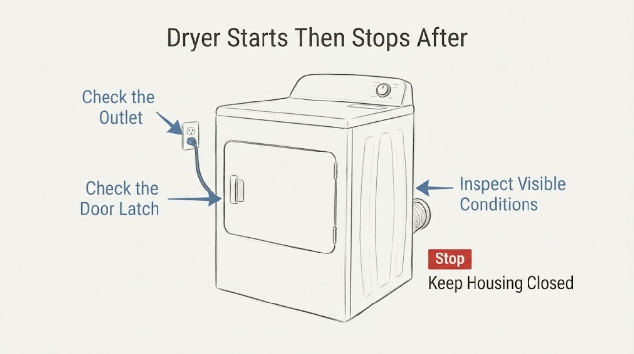 Dryer Starts Then Stops After