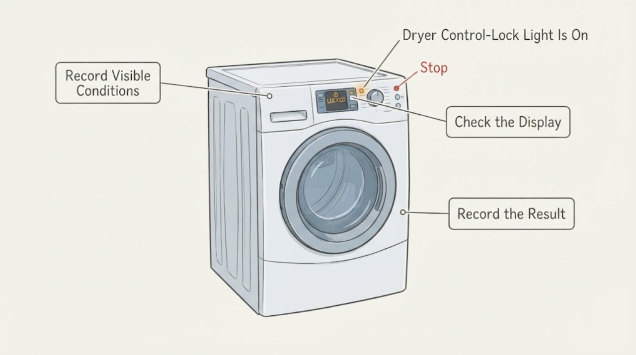 Dryer Control-Lock Light Is On